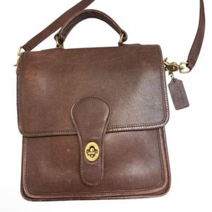 Coach 5130 vintage brown leather Dominican Republic station bag
